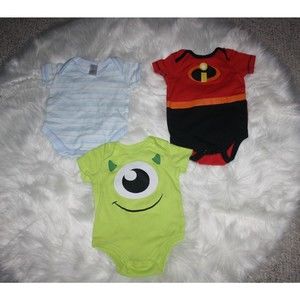 Lot of 3 SS Baby Onsies Disney & Spastik Sz 3/6 Months